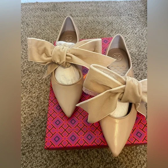 Tory Burch Shoes New Tory Burch Clara Flat Goan Sand In Size 7 Poshmark